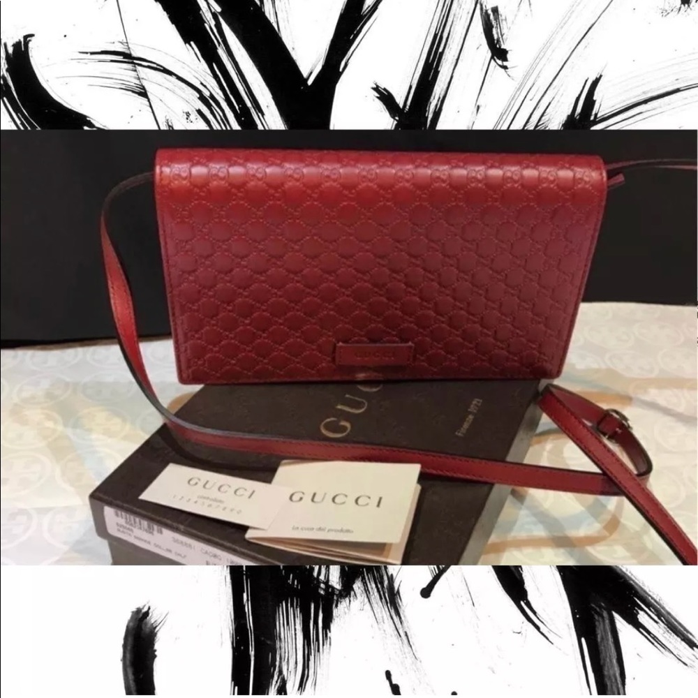 Red Gucci Crossbody handbag.